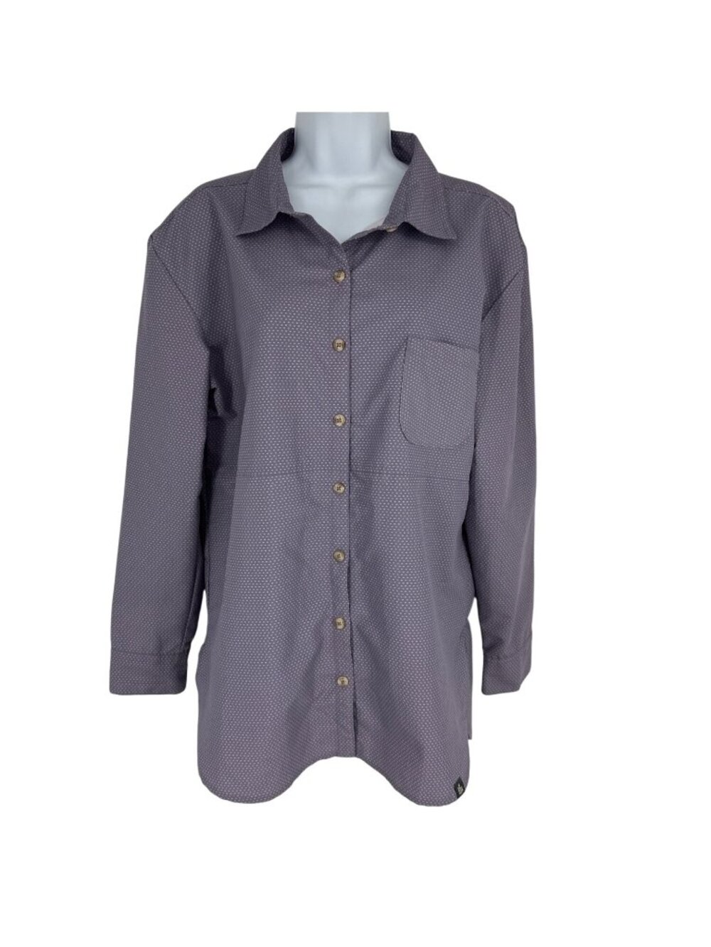 The North Face Stevie Long-Sleeve Button-Up Polka Dot Chest Pocket Blouse Size L